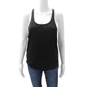 IRO Jeans Womens Silver Tone Pullover Tank Top Black Cotton Size Extra Small
